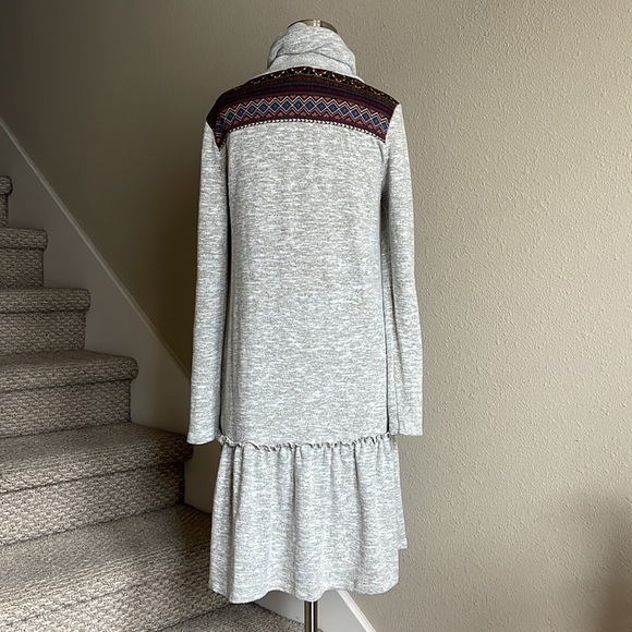 Anthropologie THML Sz M Nordic Fair Aisle Printed Sweater Dress - Picture 5 of 13